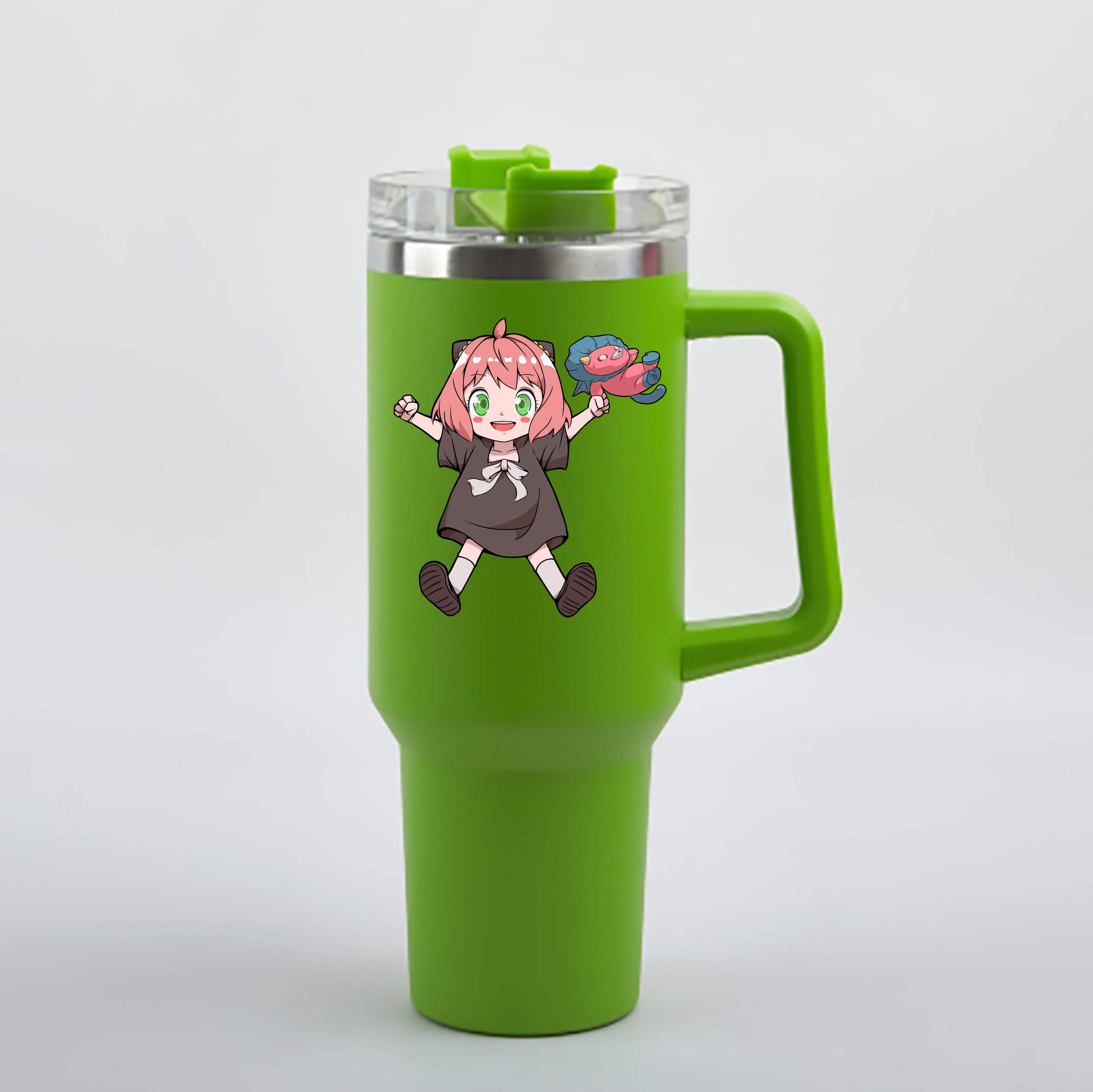 （画像用） SPY×FAMILY间谍家家酒 1200mL車用タンブラー - クリスタルステッカー（プラスチックストロー付き）